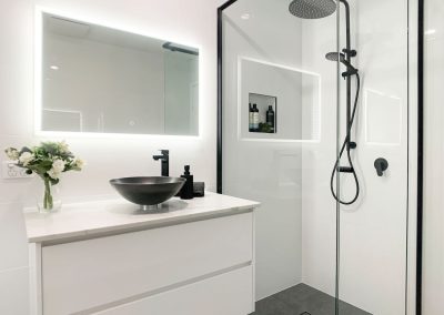 Black and White Bathroom - LED Mirror & Alape Basin