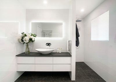 Walk in Shower Space - LED Mirror and Heated Towel Rail